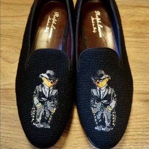NEW Ralph Lauren Purple Label Needlepoint Collis Alonzo Bear Slippers Retail$875